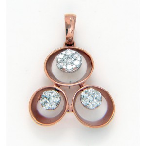 Beautifully Crafted Diamond Pendant Set with Matching Earrings in 18k gold with Certified Diamonds - PD4009W, PD4009WER